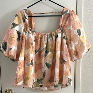 Girl and the Sun Mallorca Floral Peasant Top sz. M